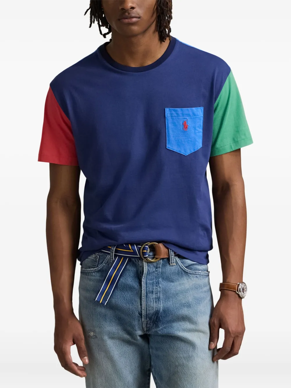 Polo Ralph Lauren T-shirt met colourblocking Blauw
