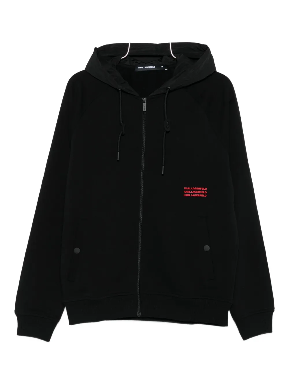 Karl Lagerfeld Hooded Zip-fastening Jacket In Black