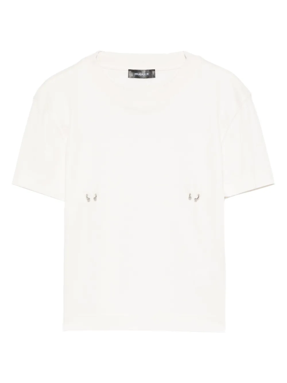 Mugler piercing-detail cotton T-shirt Wit