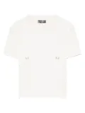 Mugler piercing-detail cotton T-shirt - White