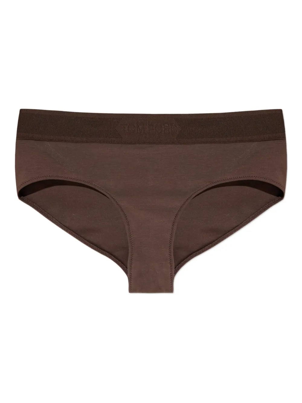 Tom Ford Branded-waistband Briefs In Brown