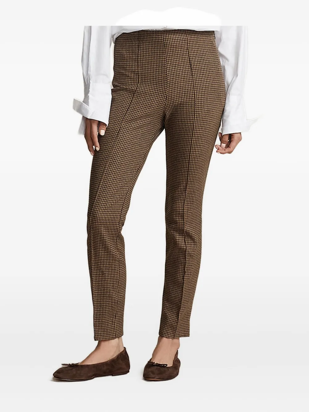Polo Ralph Lauren houndstooth-pattern trousers - ブラウン Polo Ralph Lauren houndstooth-pattern trousers - ブラウン