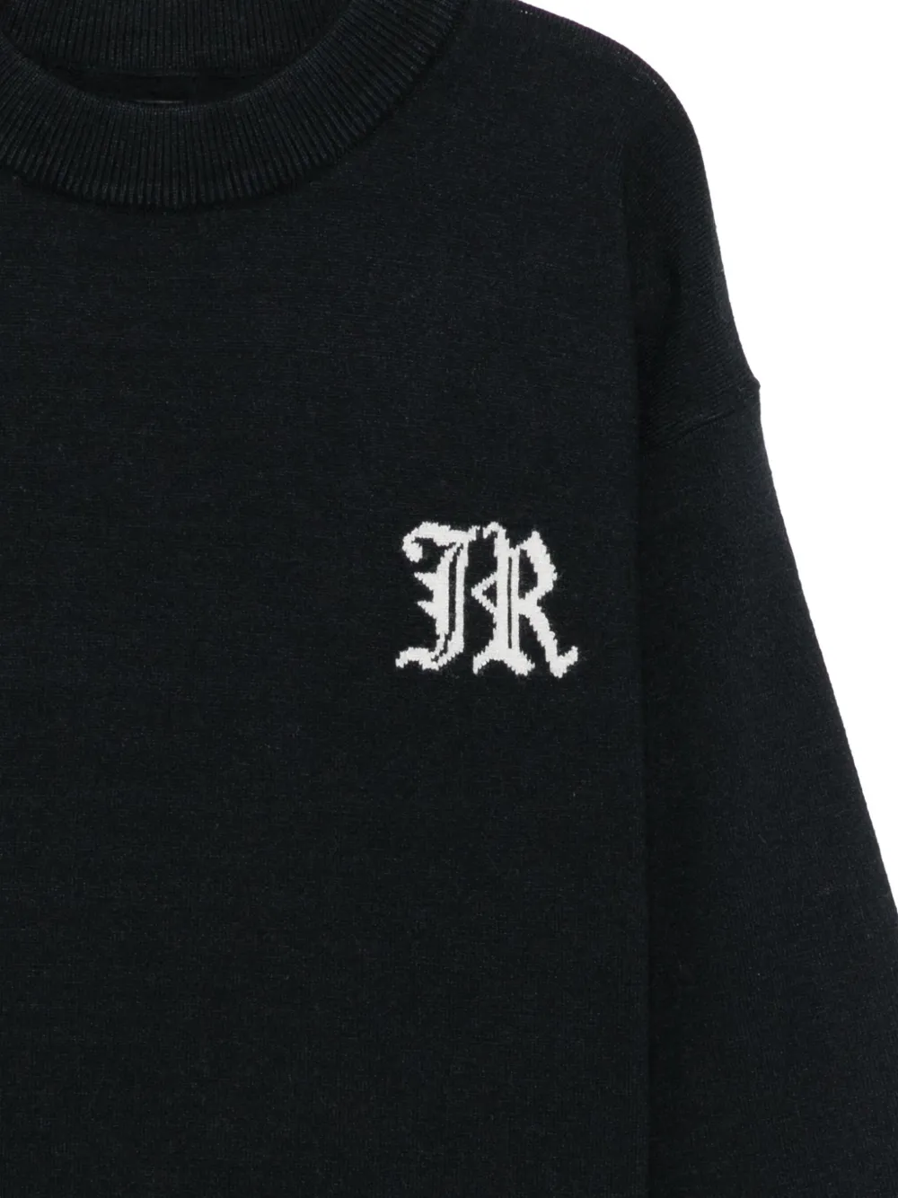 John Richmond Junior intarsia knit-logo sweater Blauw