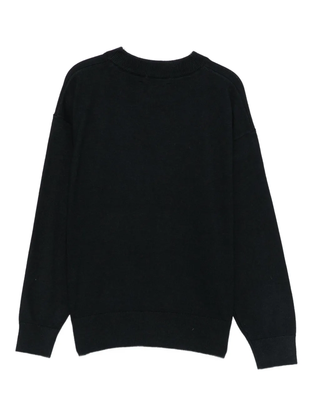 John Richmond Junior intarsia knit-logo sweater Blauw