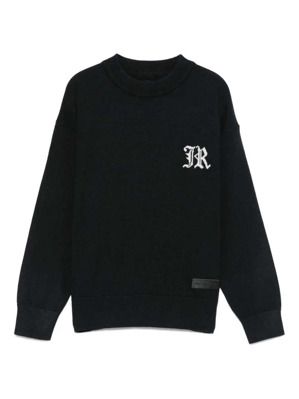 John Richmond Junior intarsia knit-logo sweater Blauw