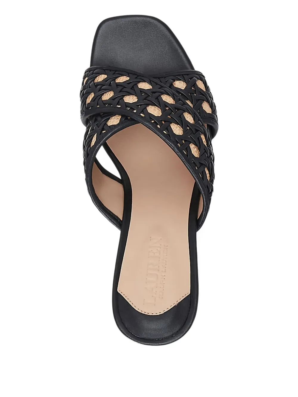 Lauren Ralph Lauren 60mm woven cross-strap heeled sandals Black