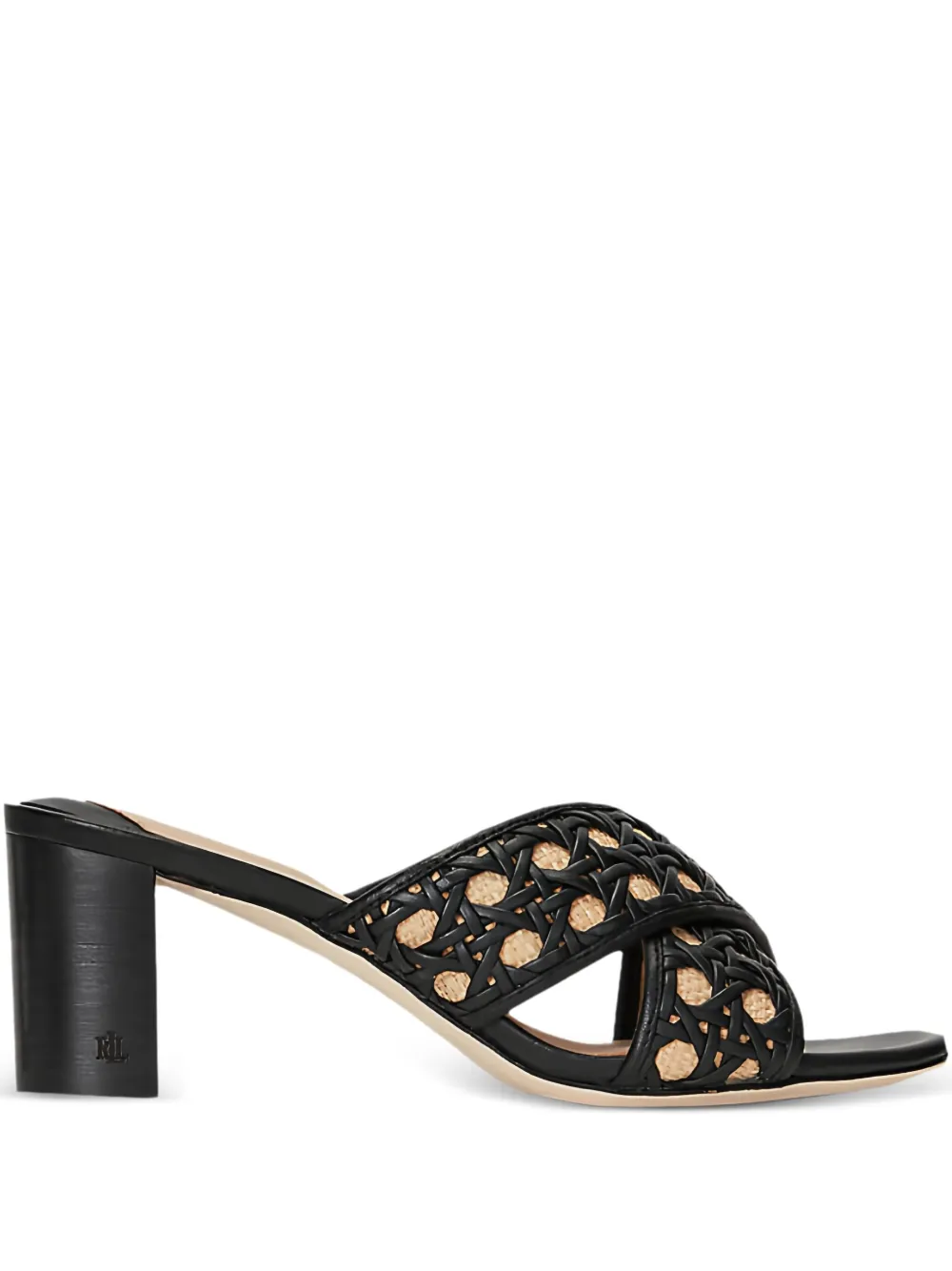 Lauren Ralph Lauren 60mm woven cross-strap heeled sandals - ブラック Lauren Ralph Lauren 60mm woven cross-strap heeled sandals - ブラック