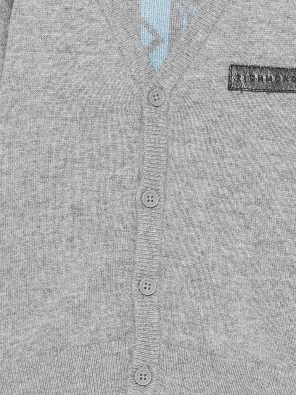 John Richmond Junior logo-plaque cardigan Grijs