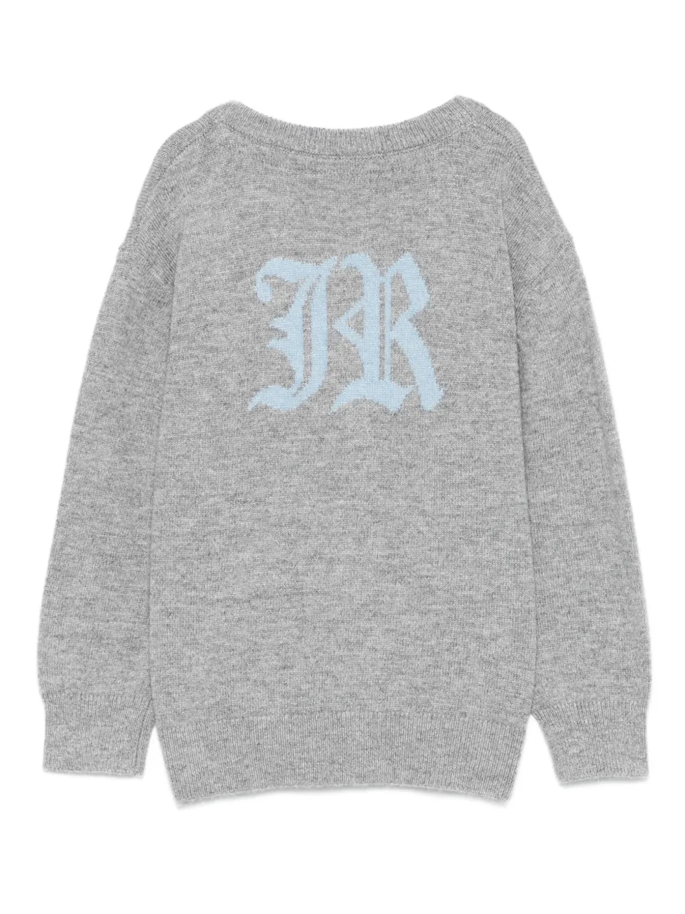 John Richmond Junior logo-plaque cardigan Grijs