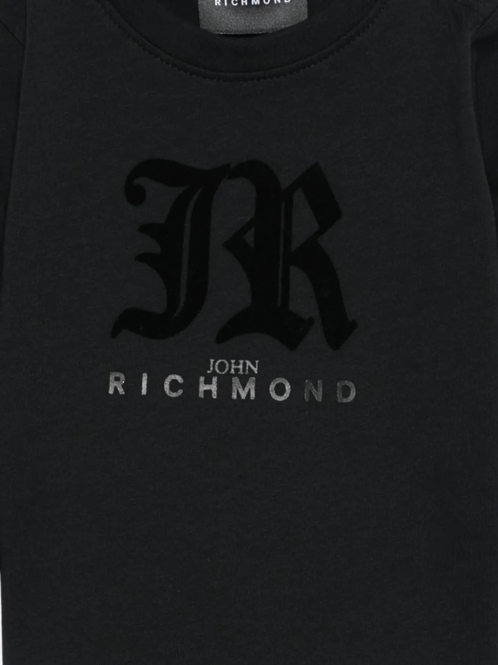 John Richmond Junior logo-embellished long-sleeve top Zwart