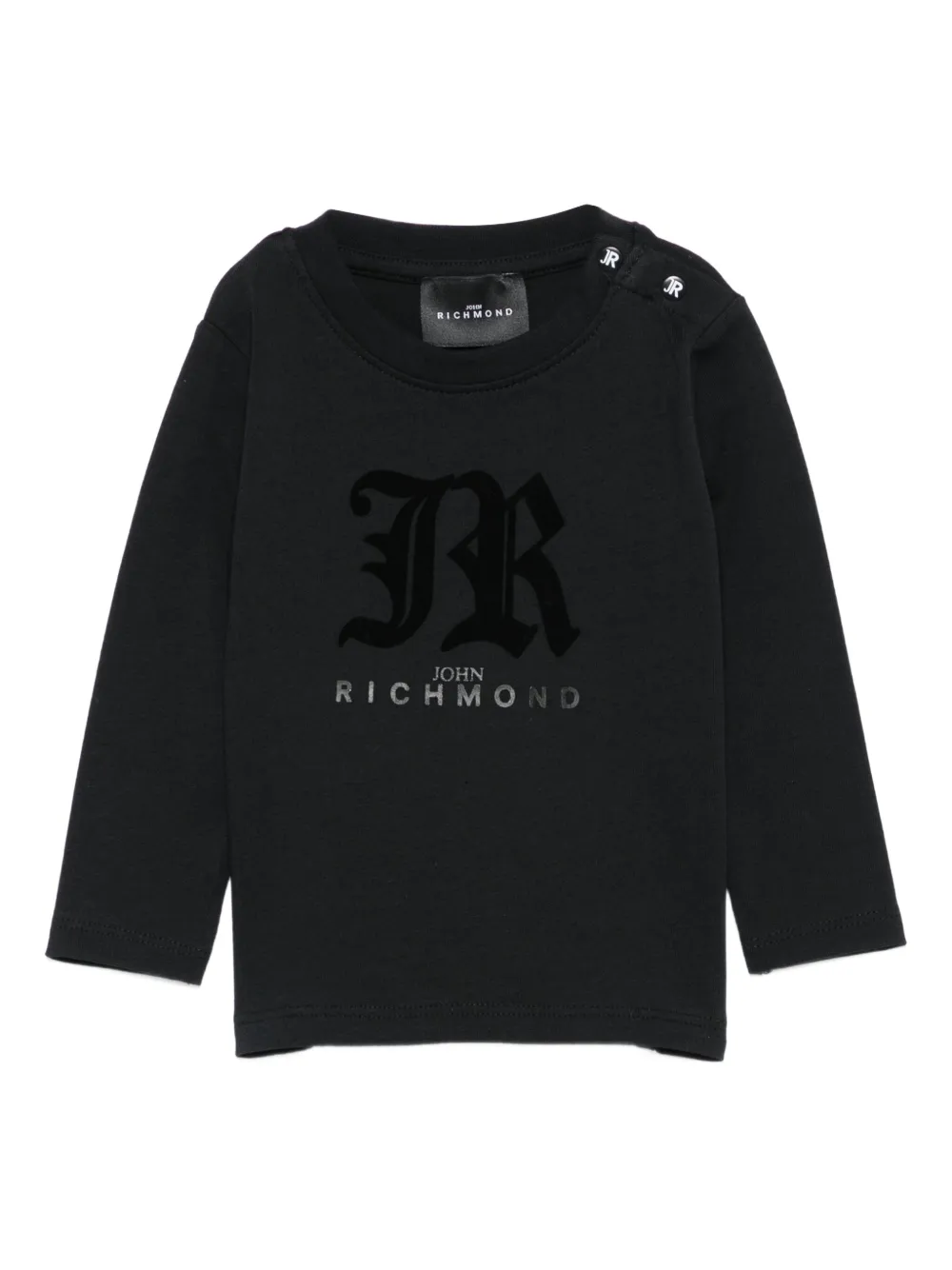 John Richmond Junior logo-embellished long-sleeve top Zwart