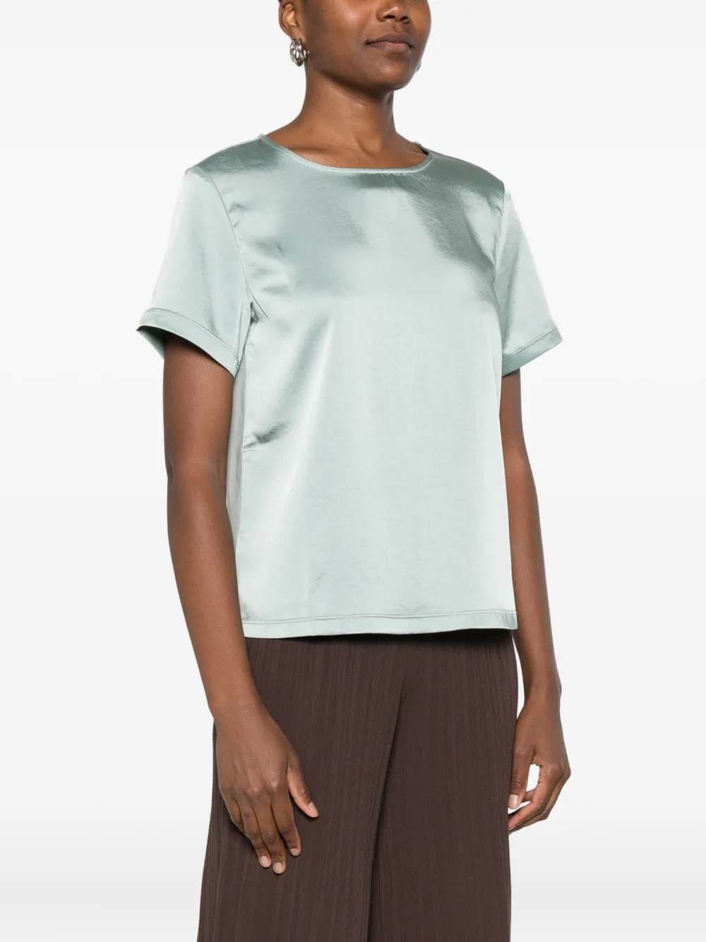 Weekend Max Mara Satin Top In Green
