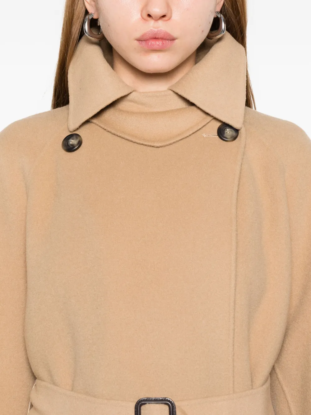Weekend Max Mara Virgin Wool Double-breasted Coat In Brown