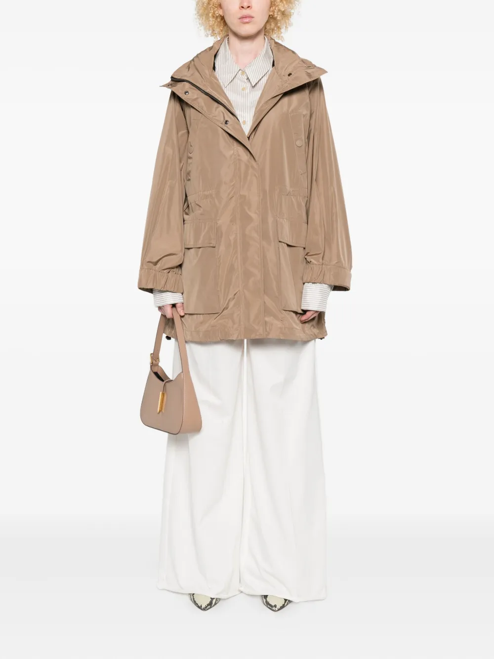 Weekend Max Mara Flap-pocket Parka Coat In Brown