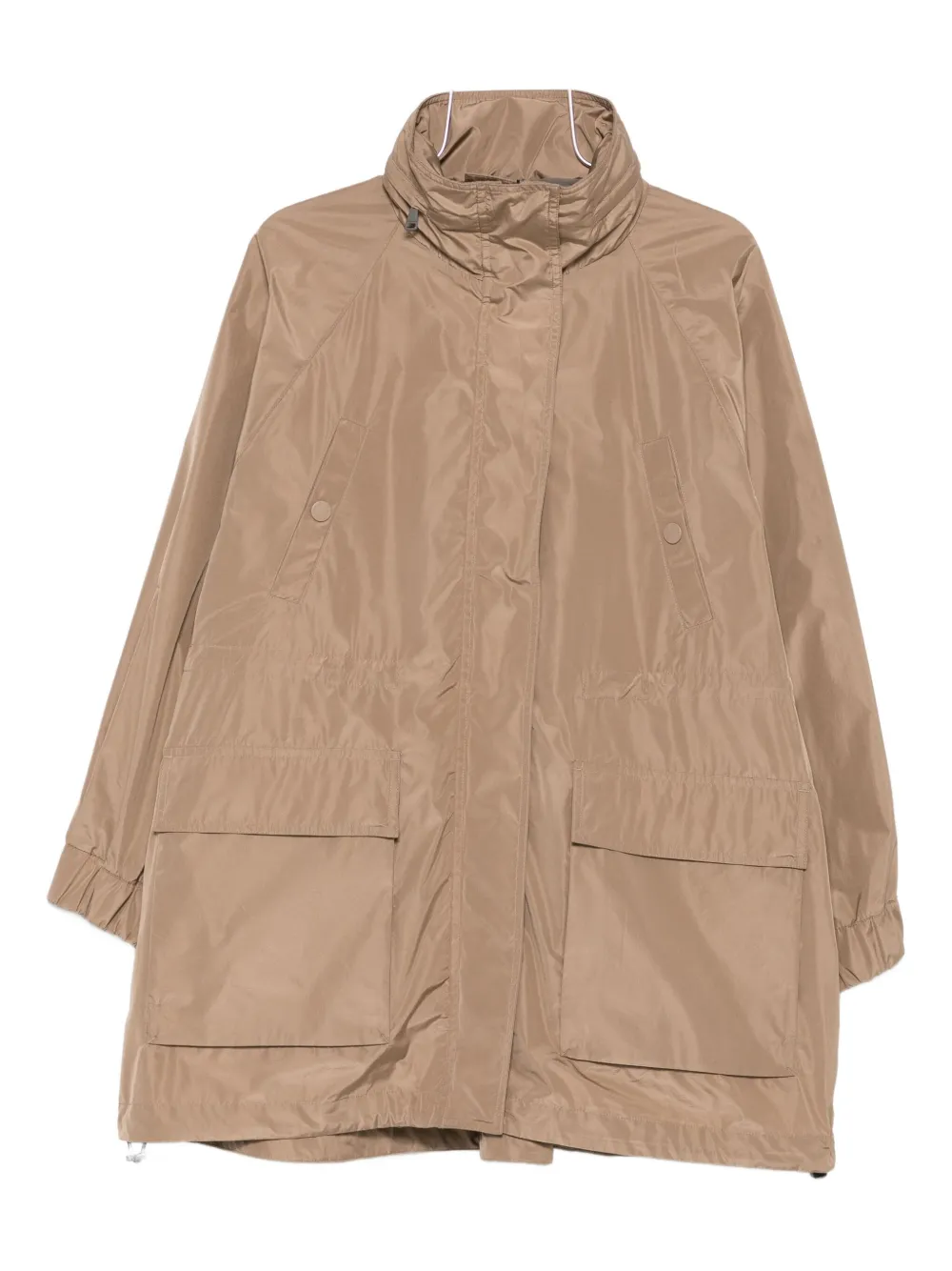 Weekend Max Mara Flap-pocket Parka Coat In Brown