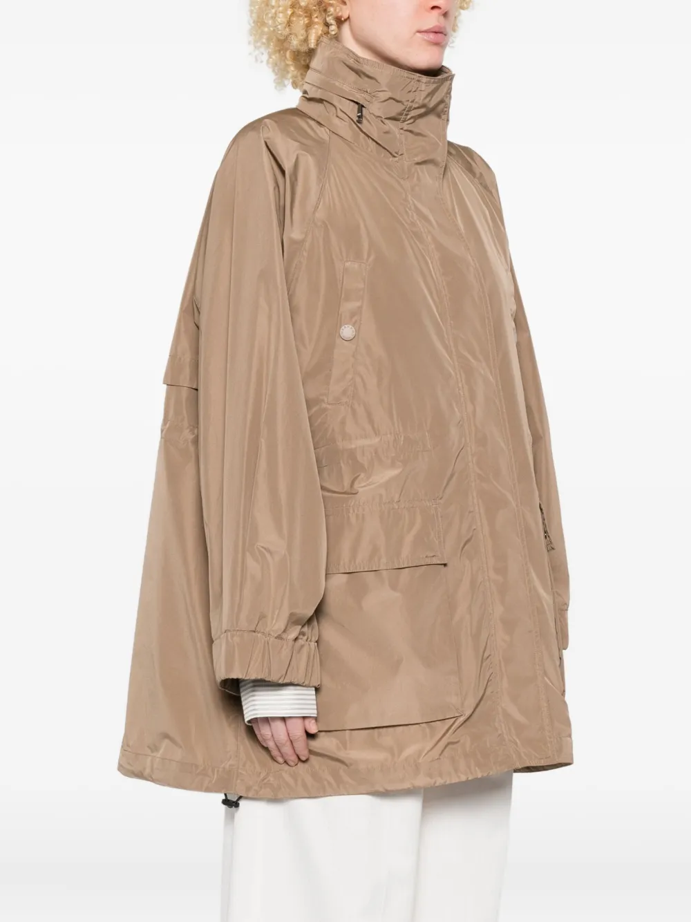 Weekend Max Mara Flap-pocket Parka Coat In Brown