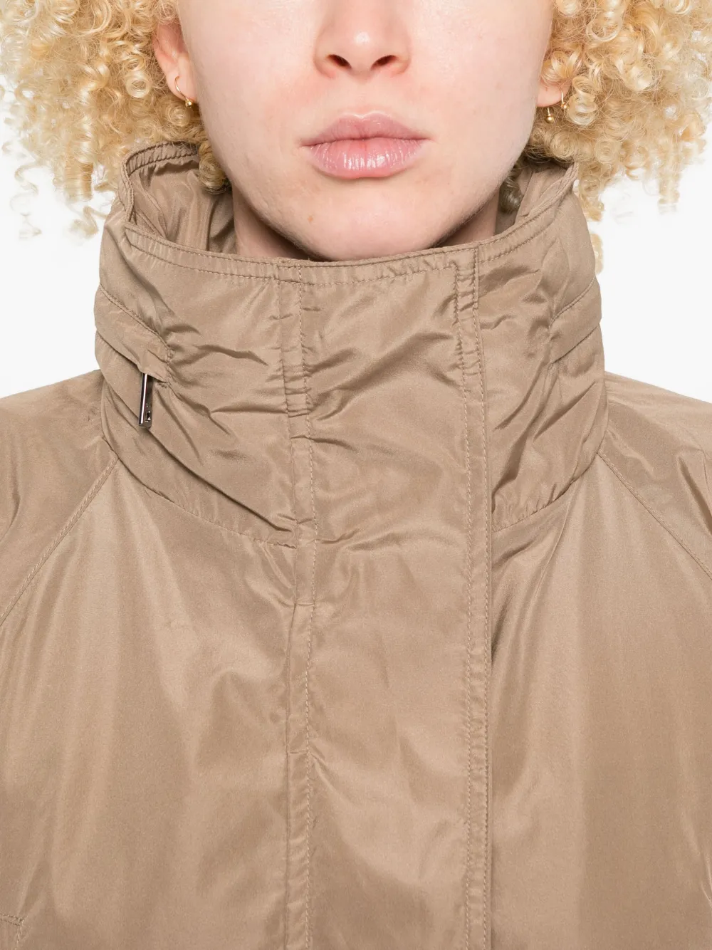 Weekend Max Mara Flap-pocket Parka Coat In Brown