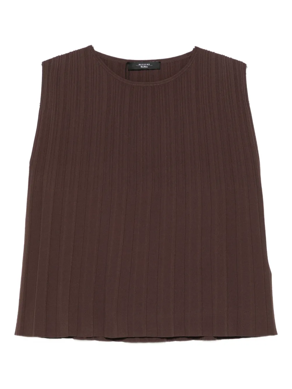 Weekend Max Mara Pleated Sleeveless Top In Brown