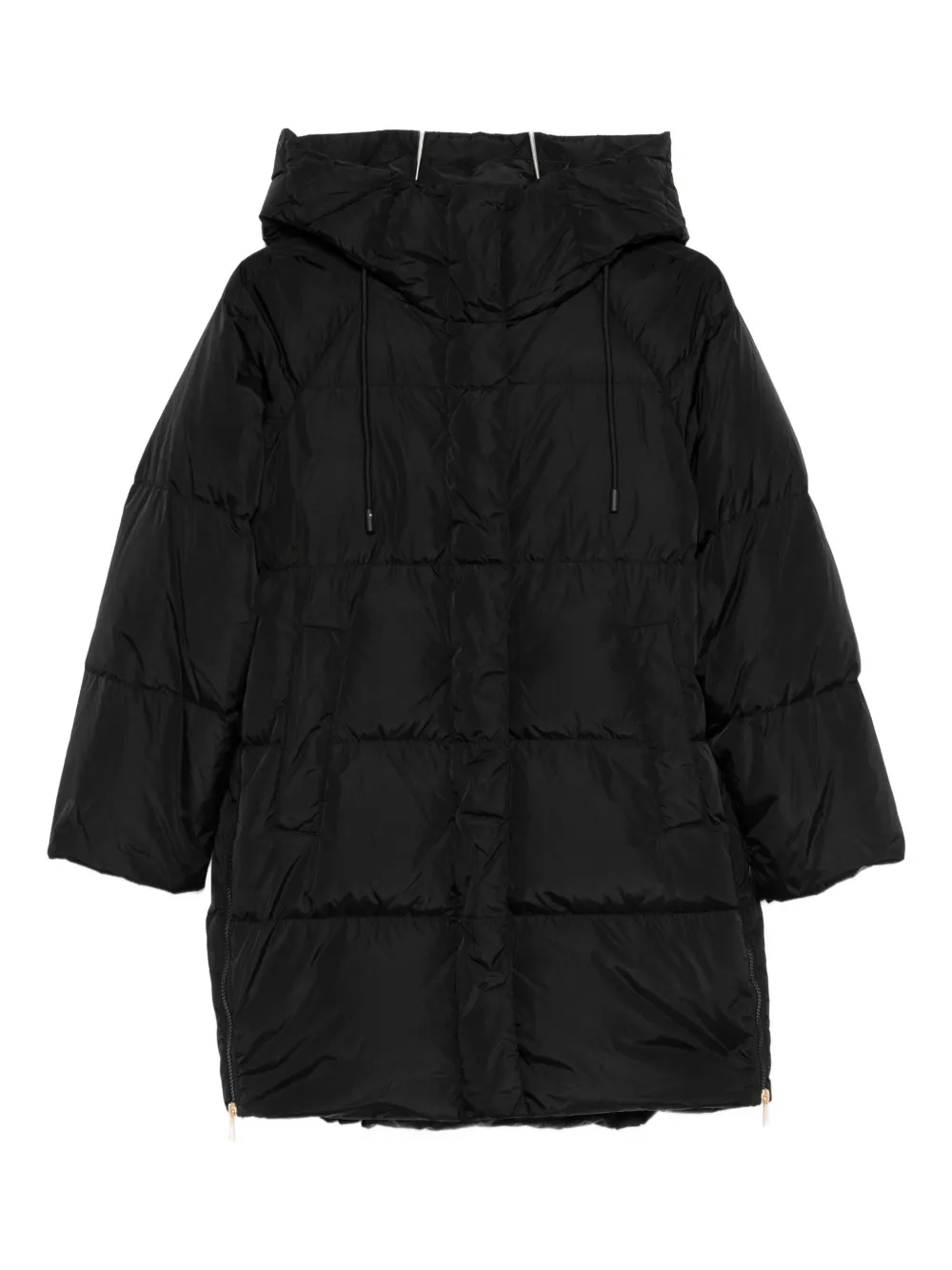 Weekend Max Mara Hooded Quilted Coat In Black