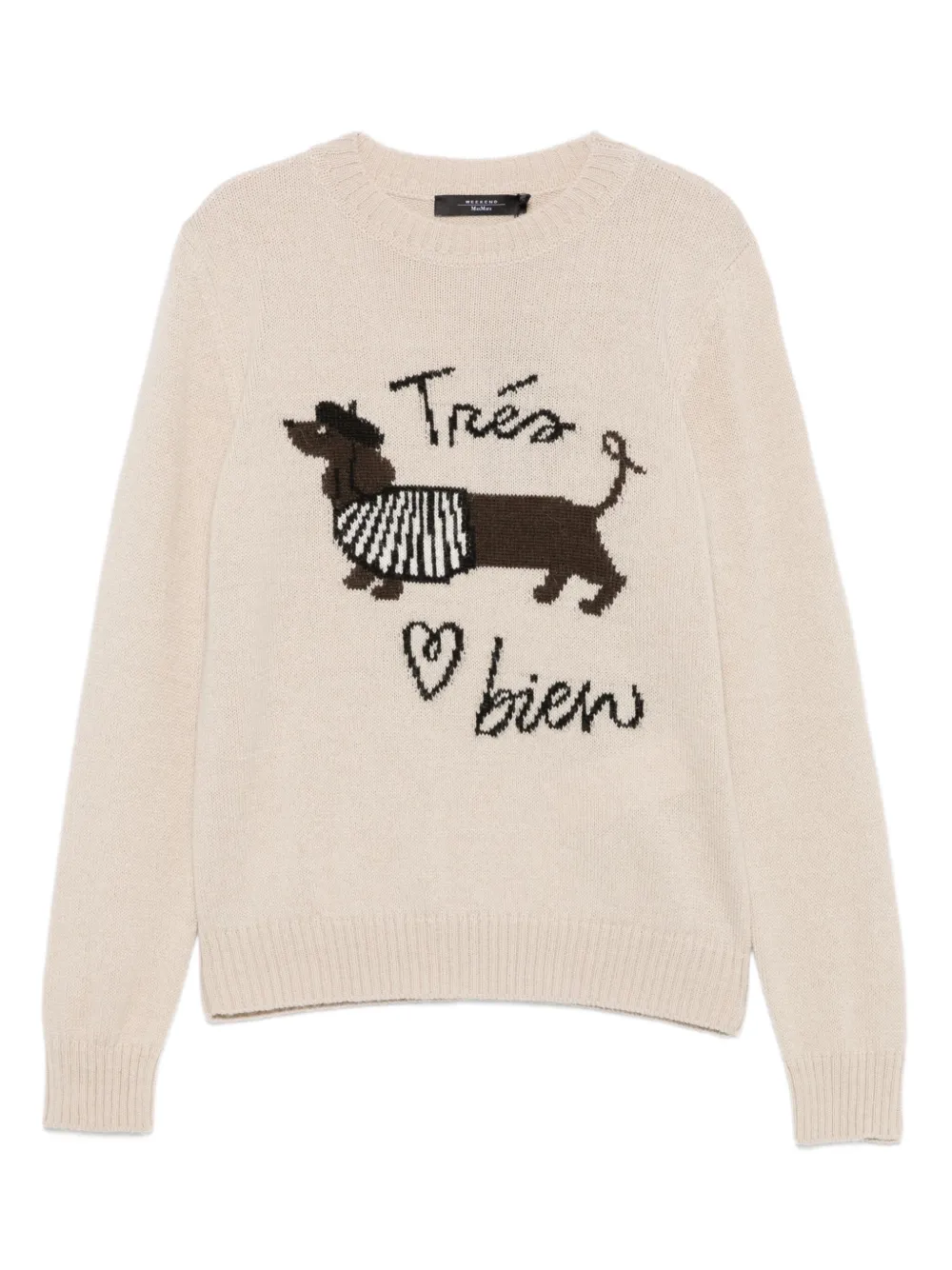 Weekend Max Mara embroidered crew-neck sweater | Neutrals | Image 1