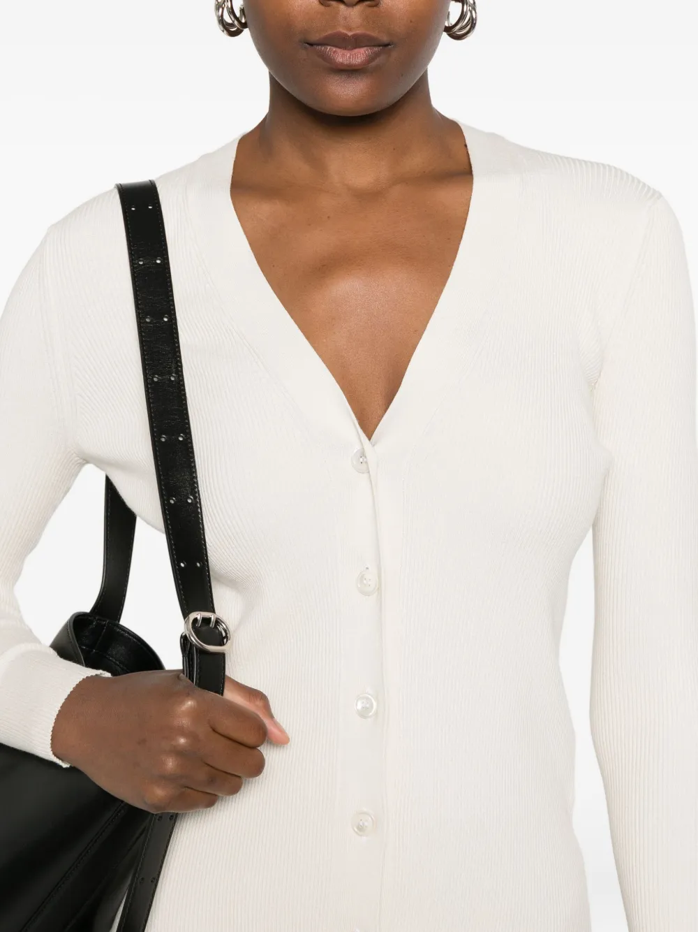 Weekend Max Mara Ribbed-knit Cardigan In Neutral