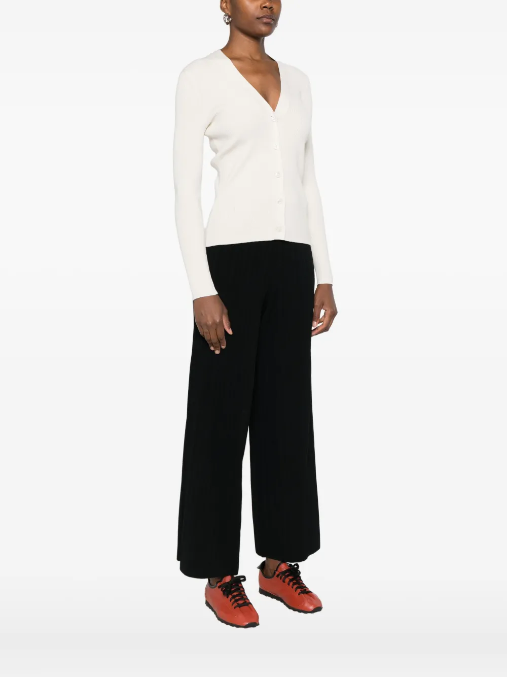 Weekend Max Mara Ribbed-knit Cardigan In Neutral