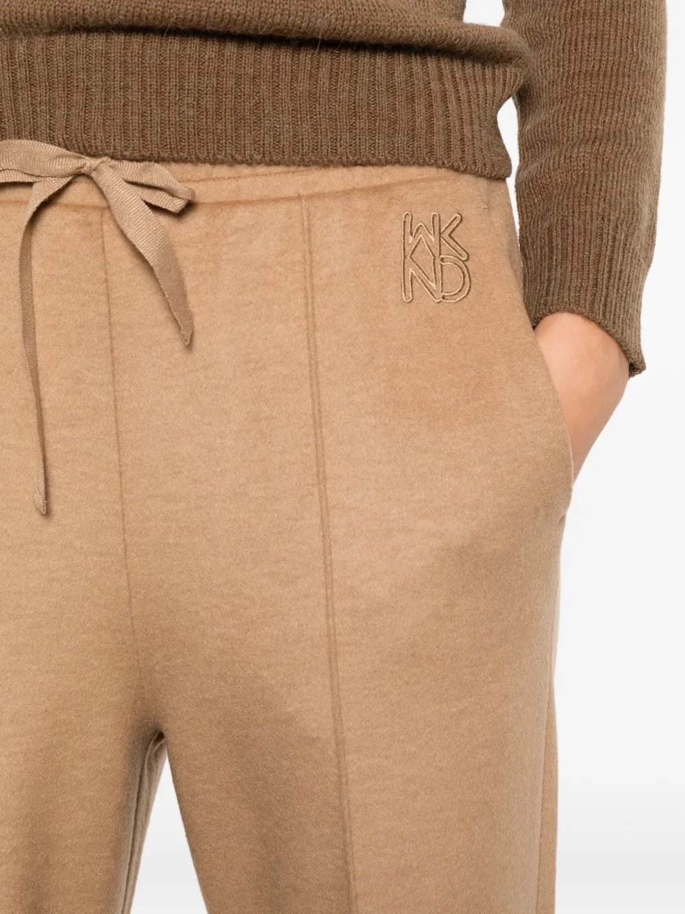 Weekend Max Mara Virgin Wool Blend Straight-leg Trousers In Brown