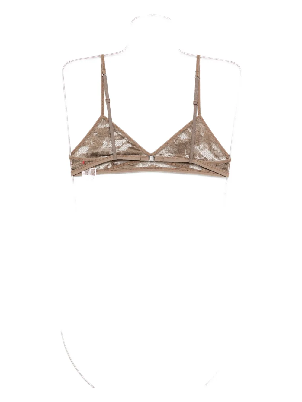 Diesel Lace-trimmed Triangle Bra In Neutral