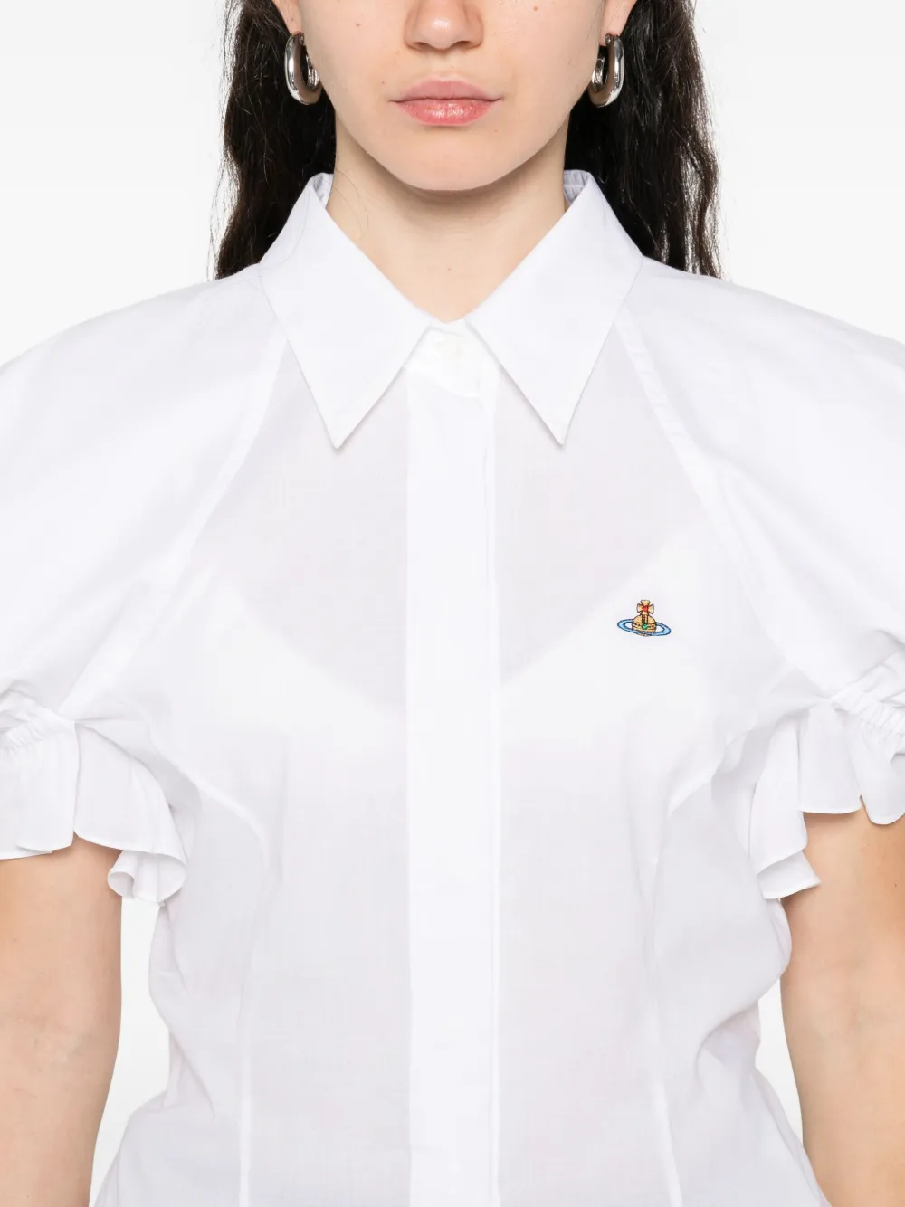 Vivienne Westwood Blouse met pofmouwen en kraag Wit