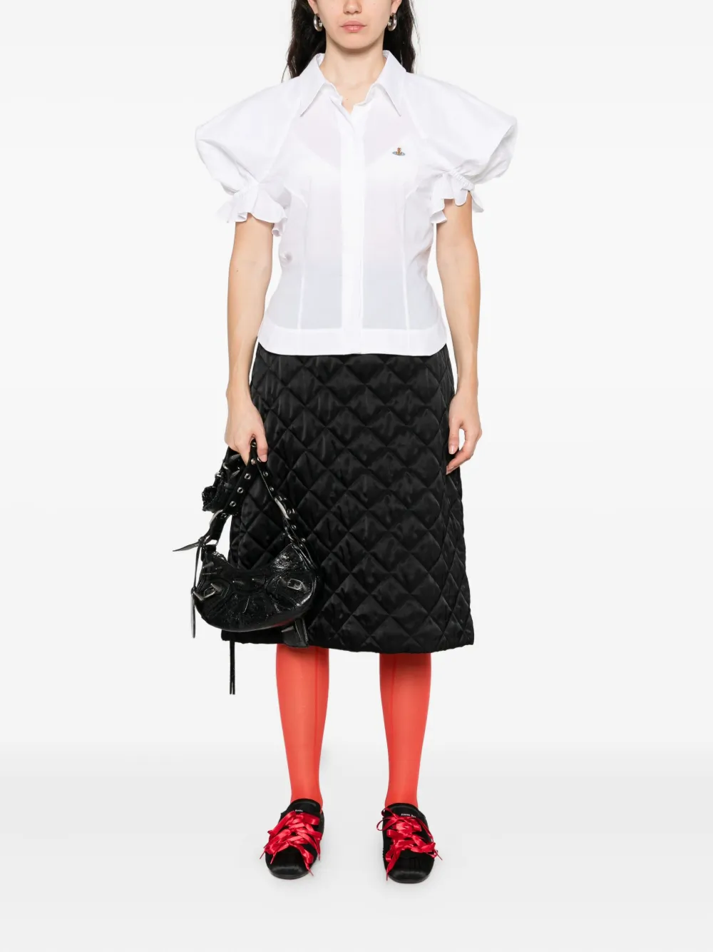 Vivienne Westwood Blouse met pofmouwen en kraag Wit