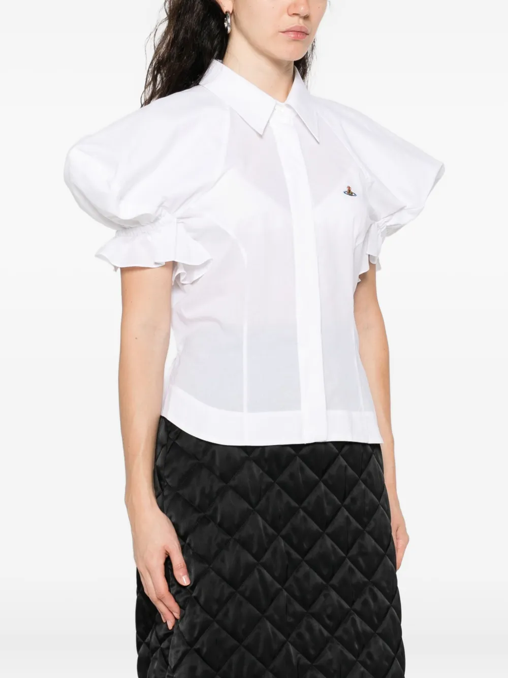 Vivienne Westwood Blouse met pofmouwen en kraag Wit