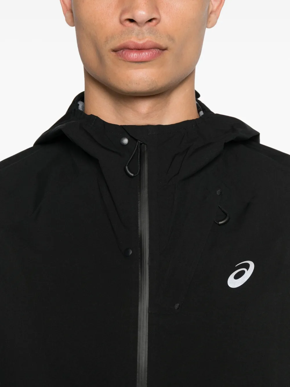 ASICS hooded zip-up jacket Zwart