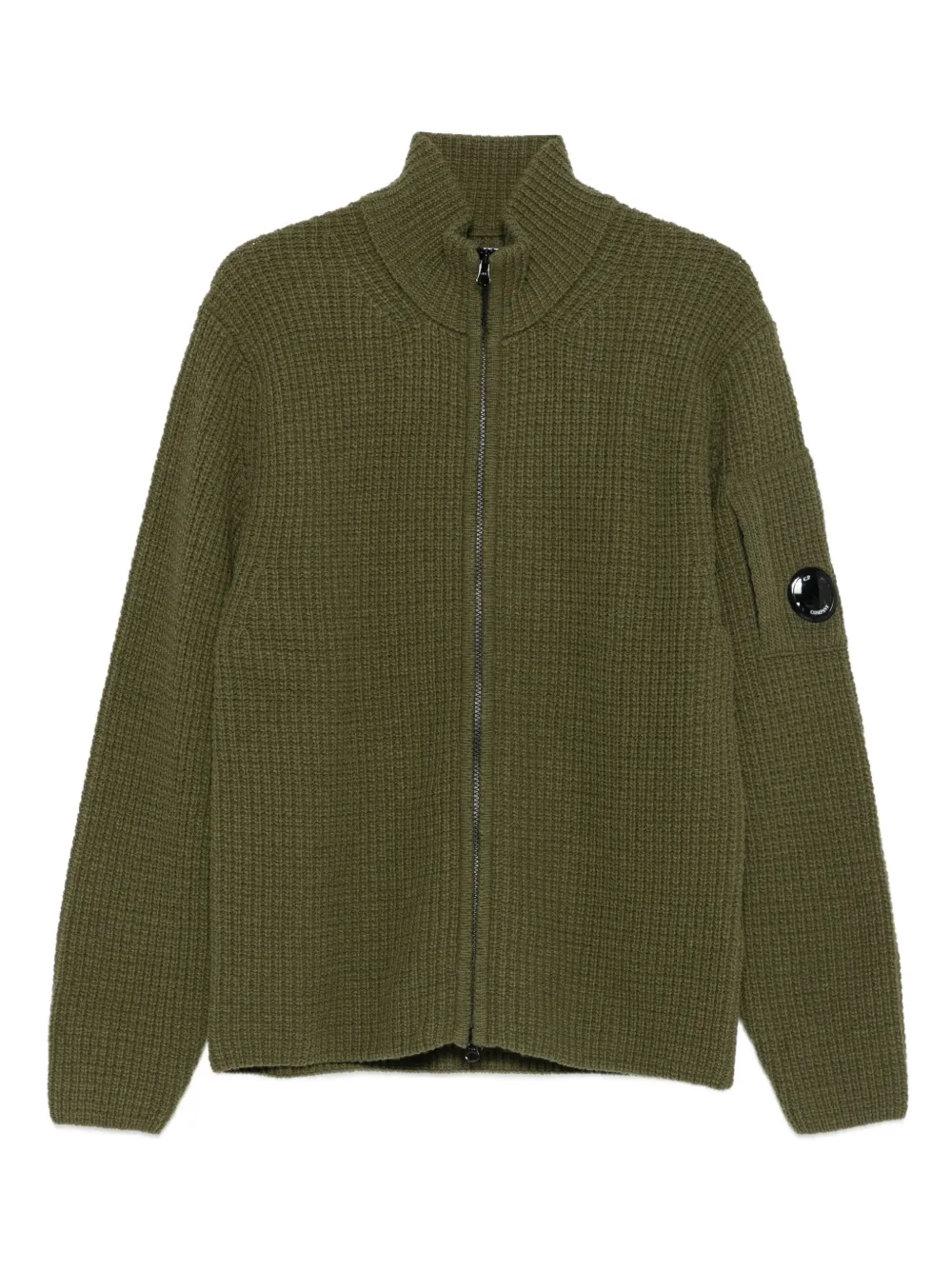 C.P. Company zip-front ribbed cardigan | Green | Image 1
