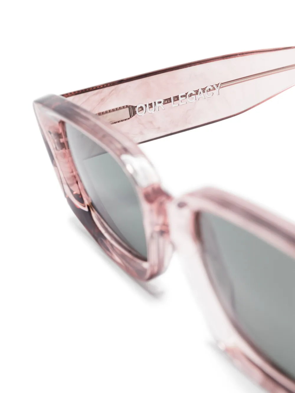 OUR LEGACY Samhain zonnebril met rechthoekig montuur Roze