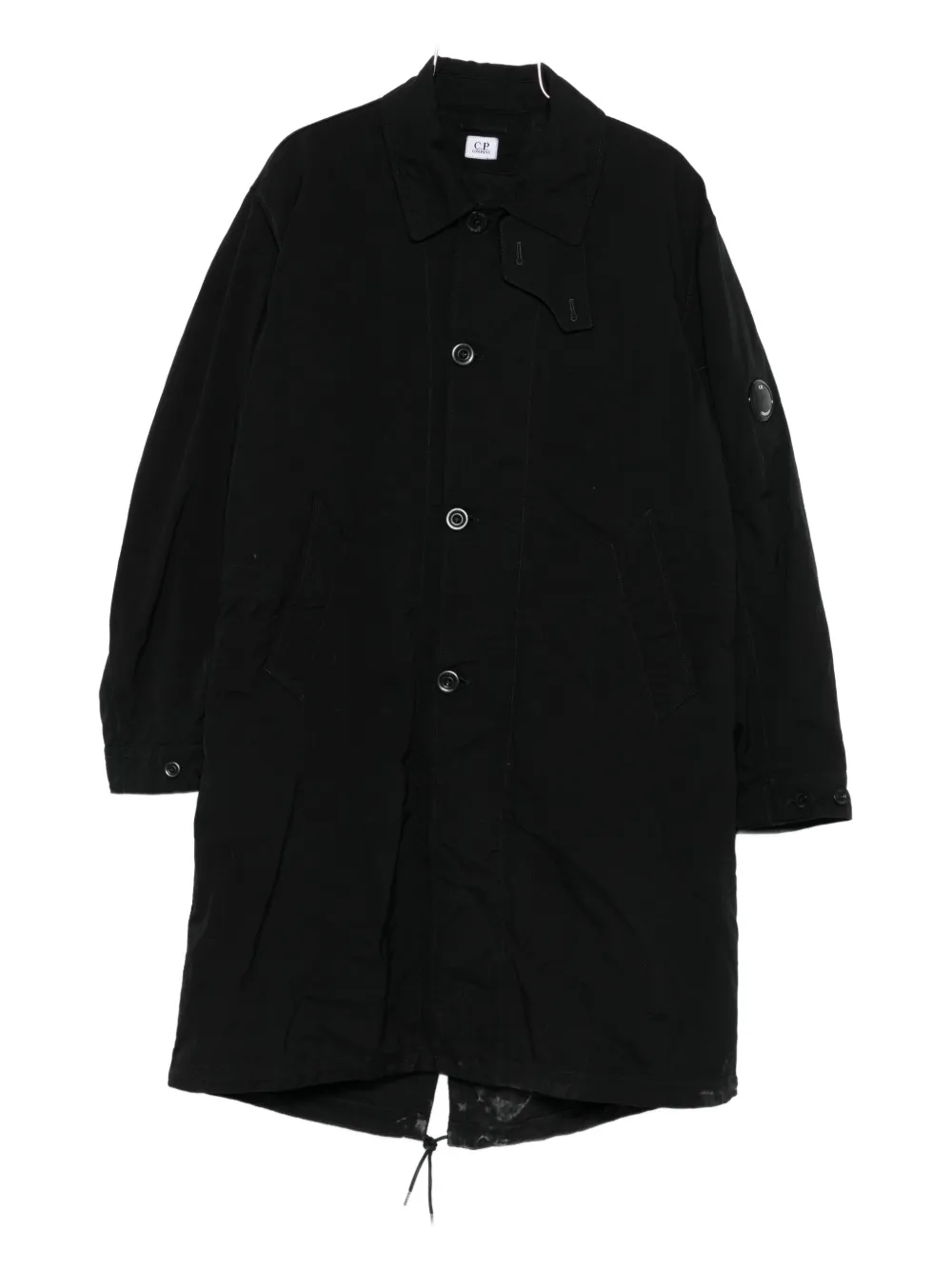 C.p. Company Cp Company Outerwear Long Jacket In Twill In Black