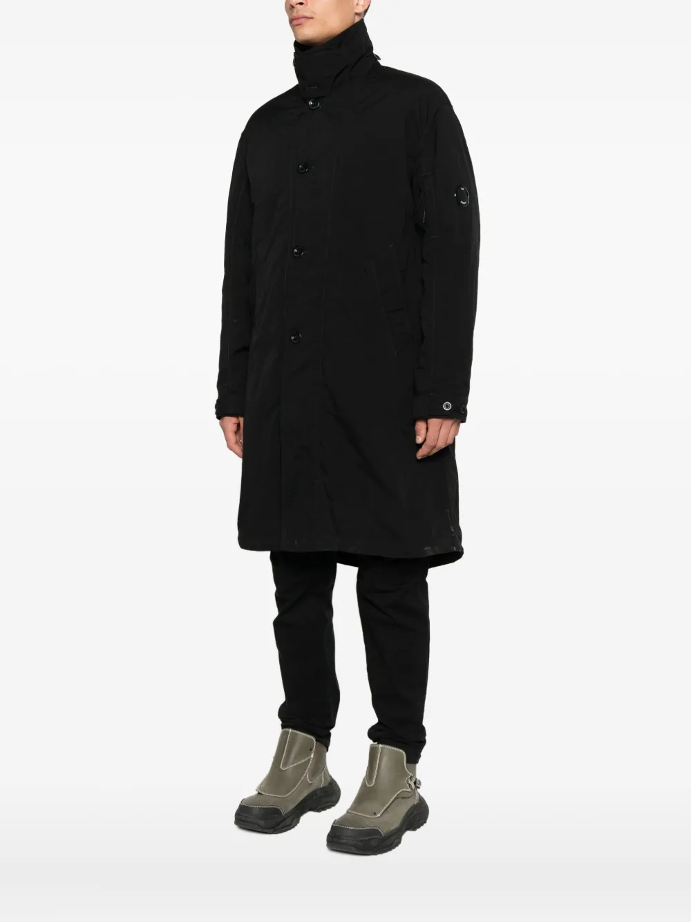C.p. Company Cp Company Outerwear Long Jacket In Twill In Black