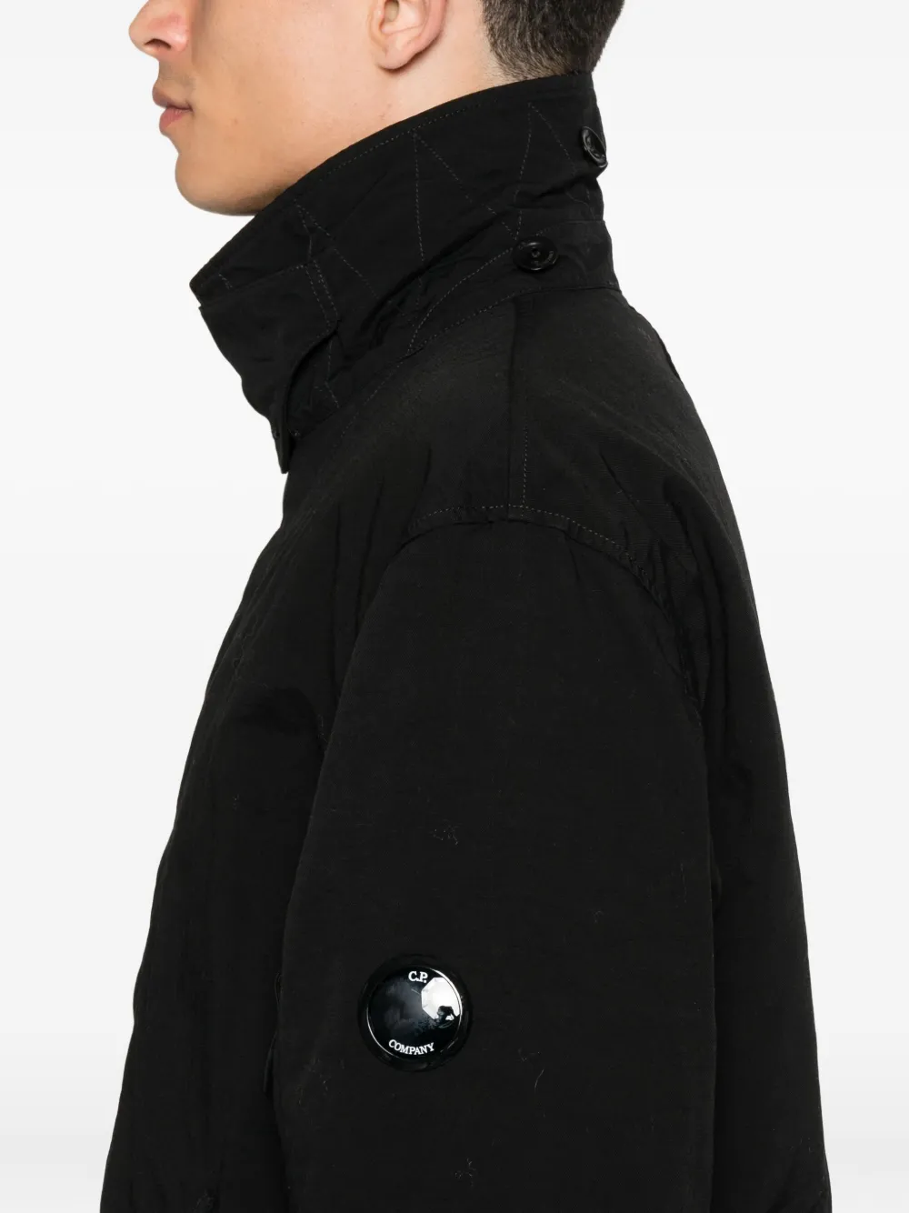C.P. Company Jas met knoopsluiting en Lens-detail Zwart