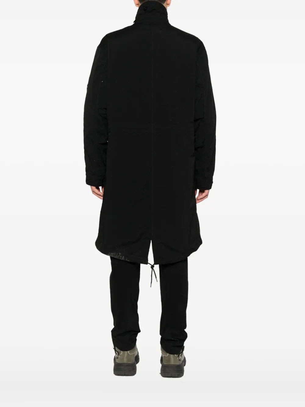 C.p. Company Cp Company Outerwear Long Jacket In Twill In Black