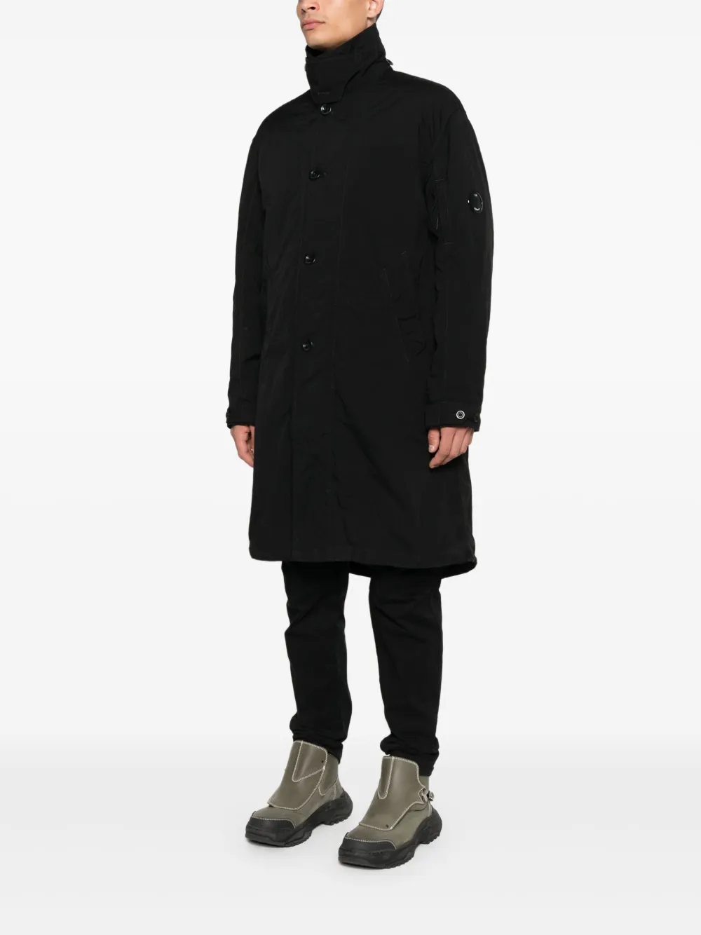 C.P. Company Jas met knoopsluiting en Lens-detail Zwart