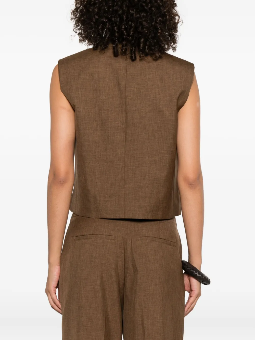 Theory Gilet met dubbele rij knopen Bruin