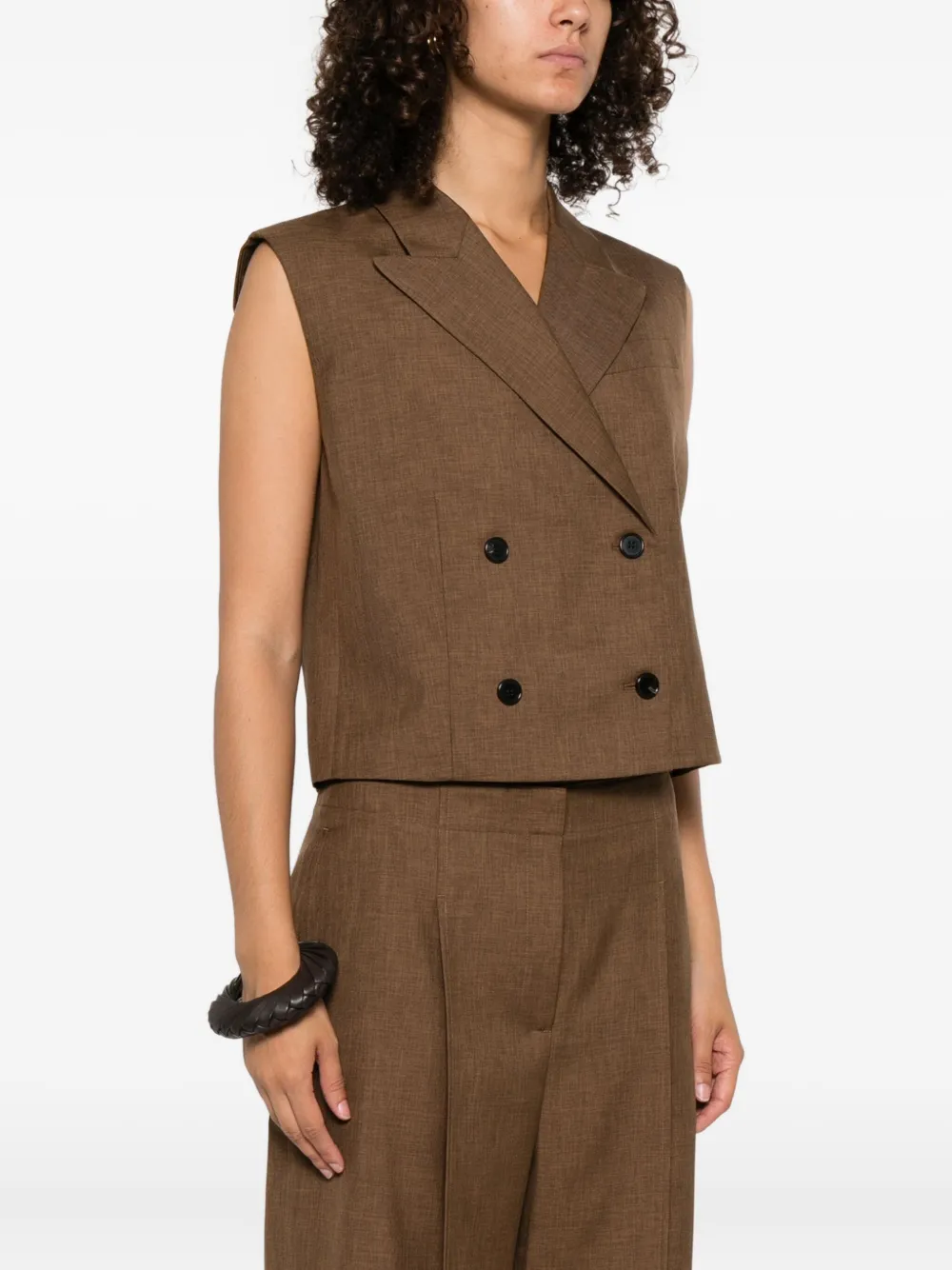 Theory Gilet met dubbele rij knopen Bruin
