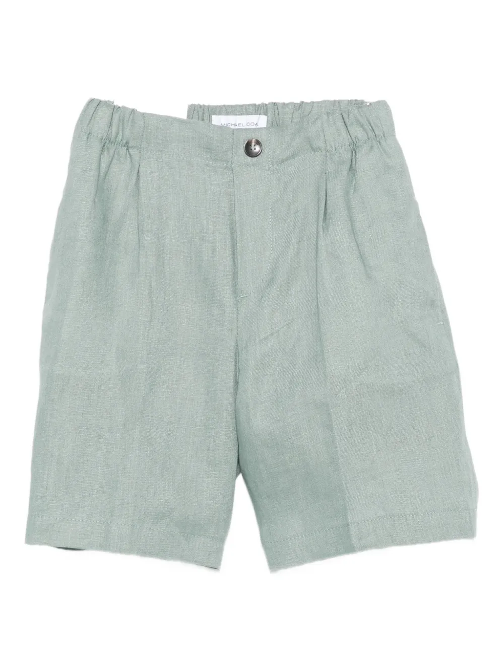 Michael Coal Pleat-detail Linen Shorts In Blue