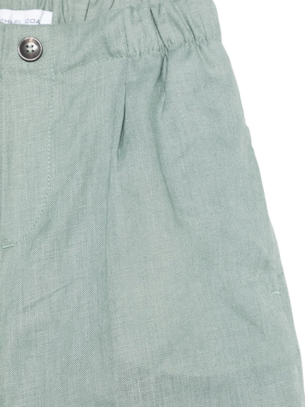 Michael Coal Pleat-detail Linen Shorts In Blue
