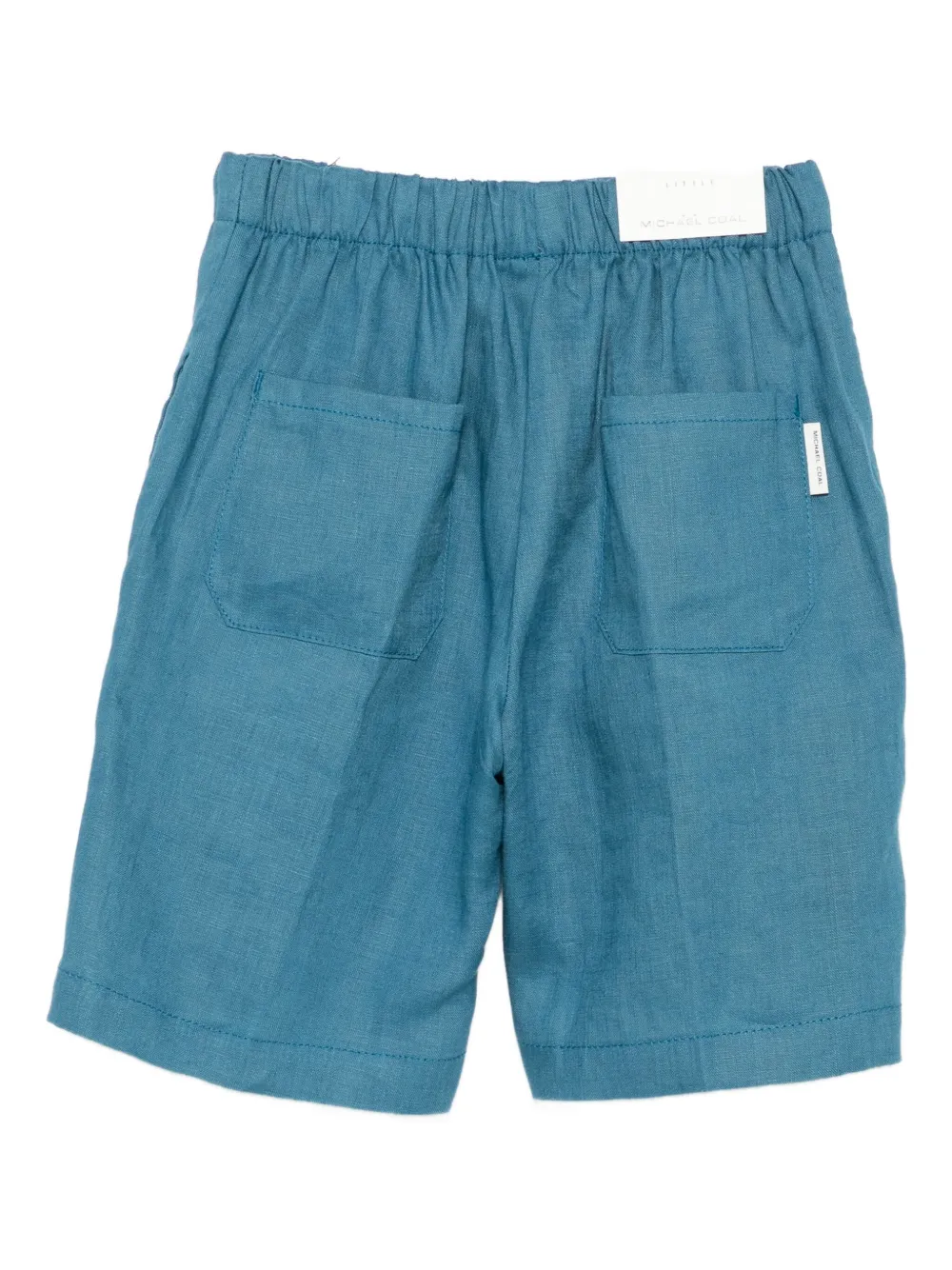 Michael Coal Elastic-waistband Linen Shorts In Blue