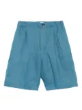 michael coal elastic-waistband linen shorts - Blue