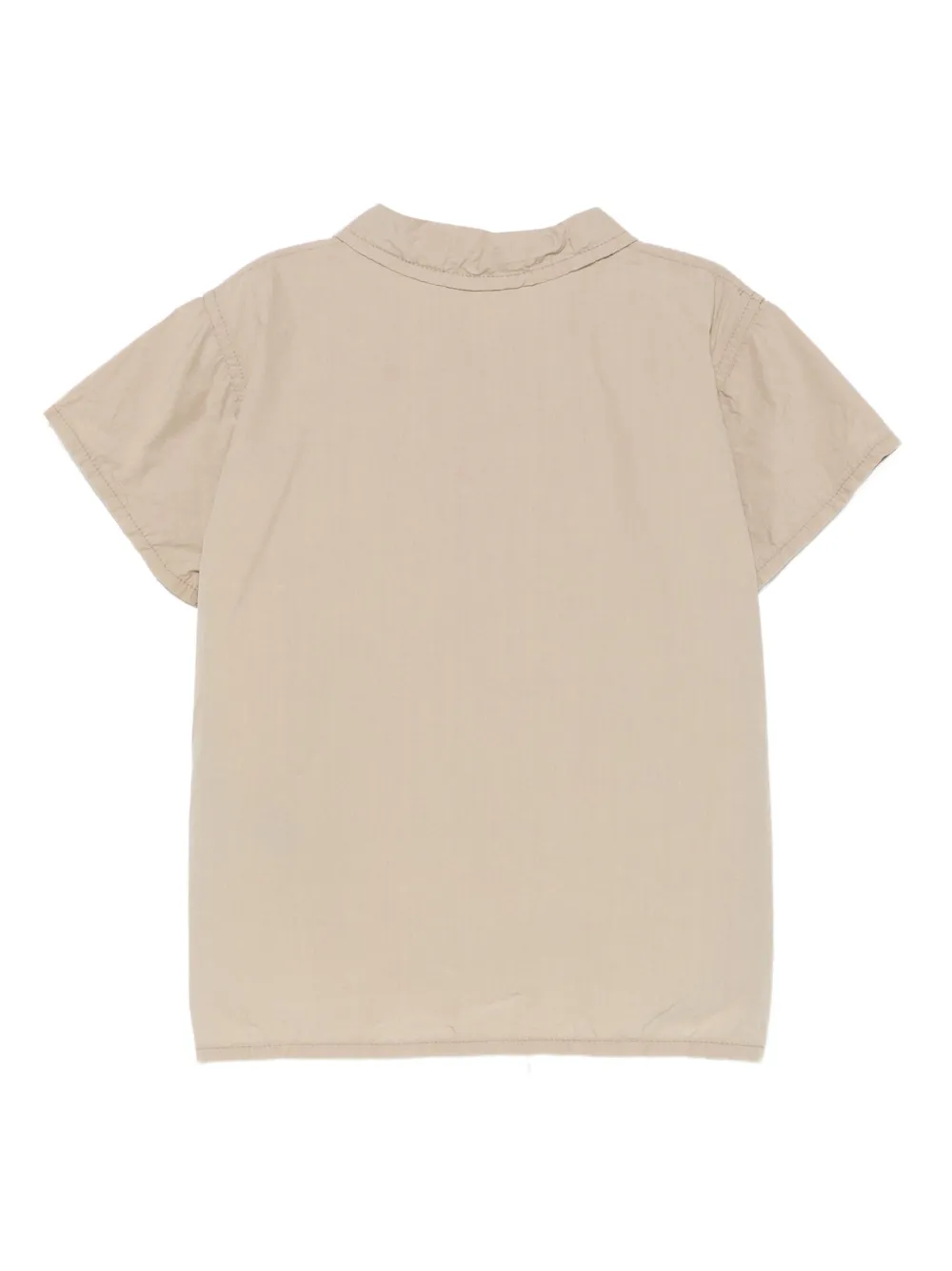Album Di Famiglia Kids Shirt met knopen en korte mouwen Beige