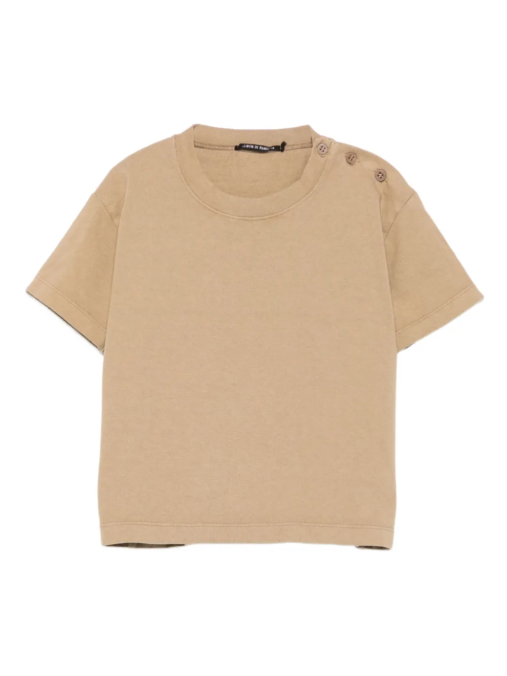 Album Di Famiglia Kids button-detail cotton T-shirt - ニュートラル Album Di Famiglia Kids button-detail cotton T-shirt - ニュートラル