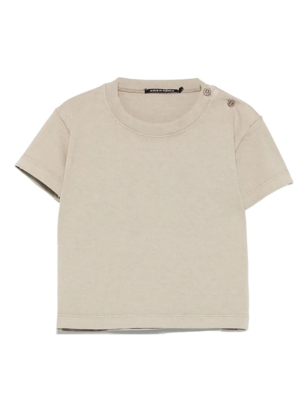 Album Di Famiglia Kids T-shirt in cotone con bottoni - Toni neutri