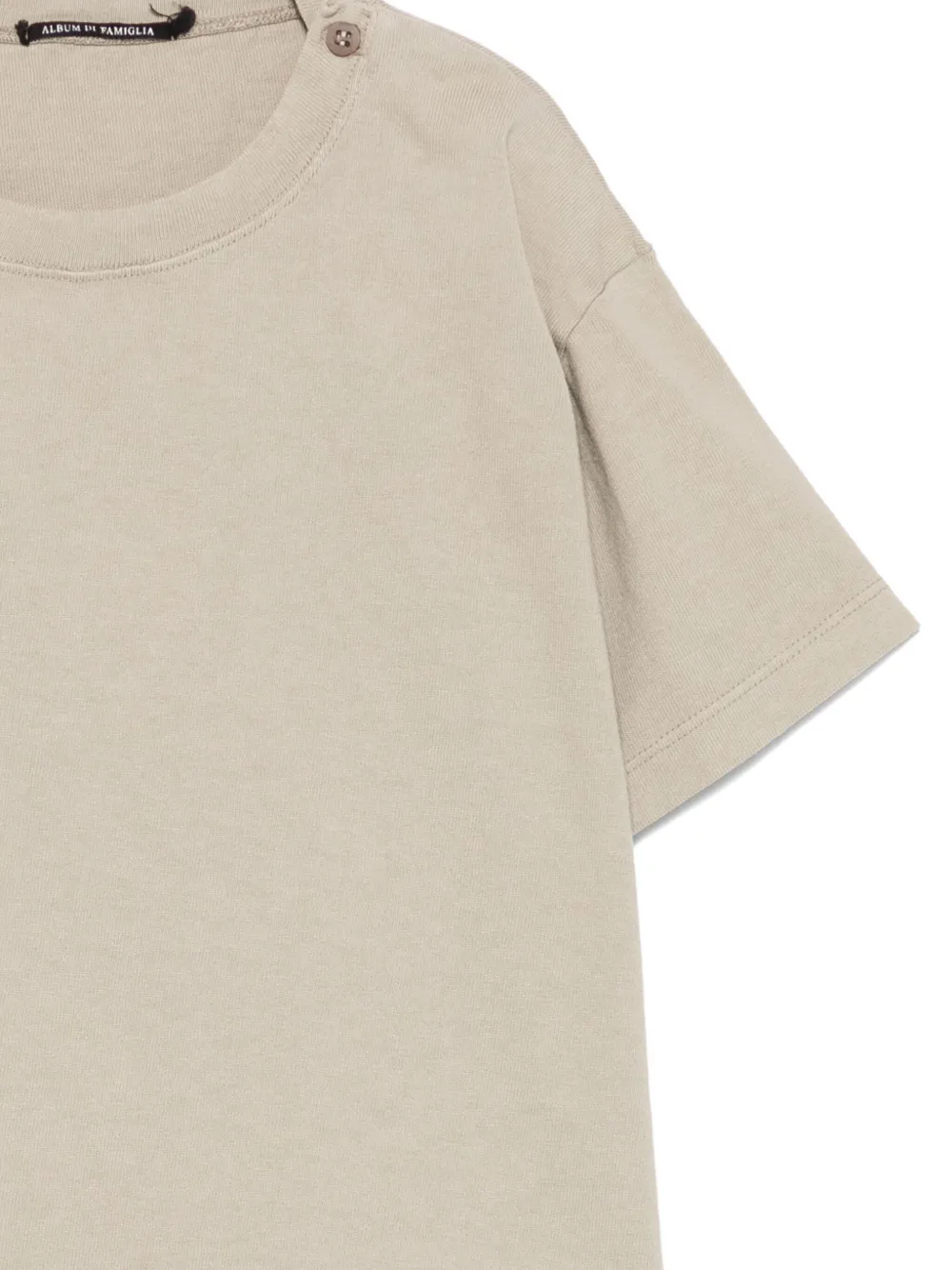 Button-Fastening Cotton T-Shirt