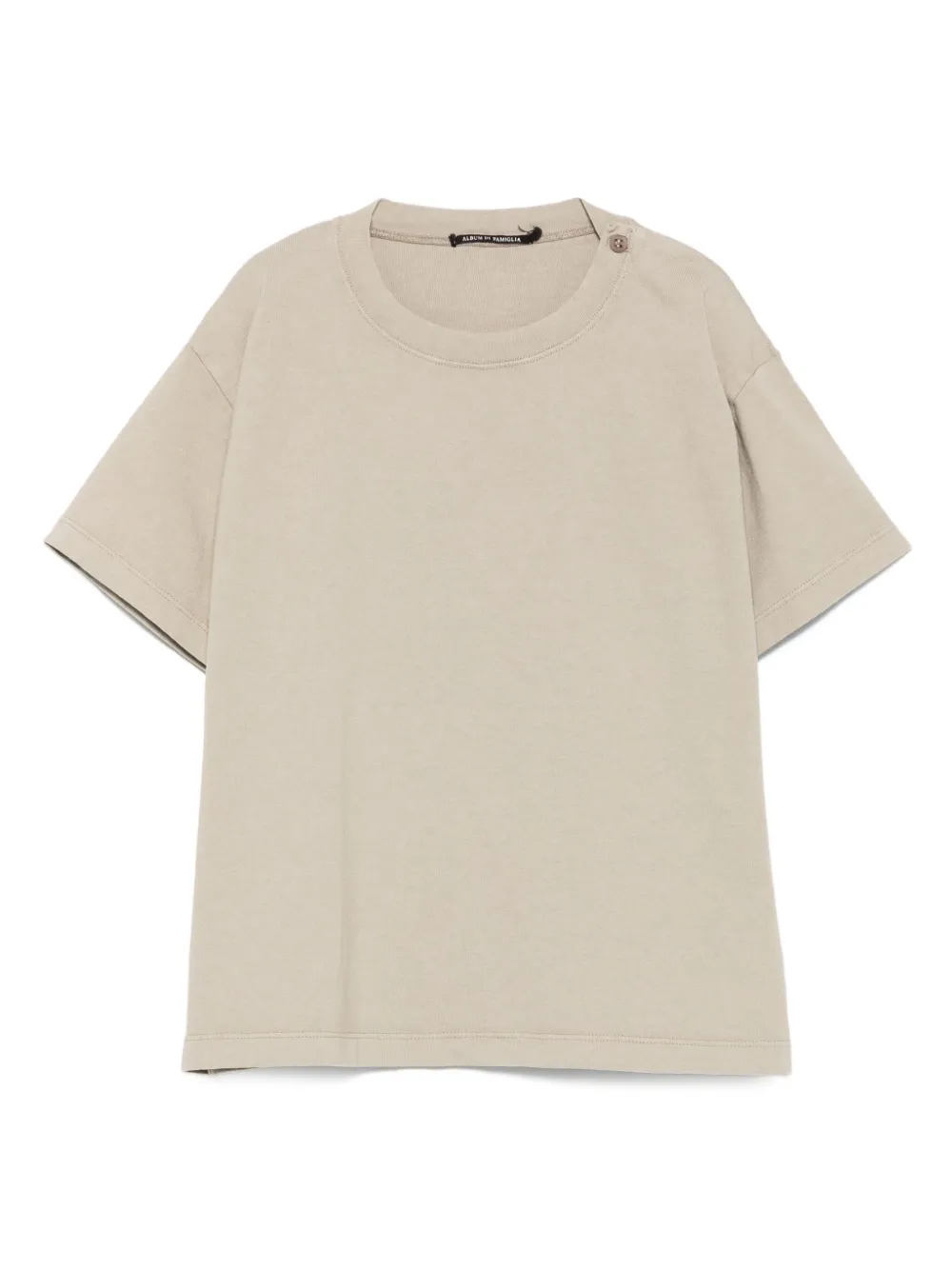 Album Di Famiglia Kids button-fastening cotton T-shirt - ニュートラル Album Di Famiglia Kids button-fastening cotton T-shirt - ニュートラル